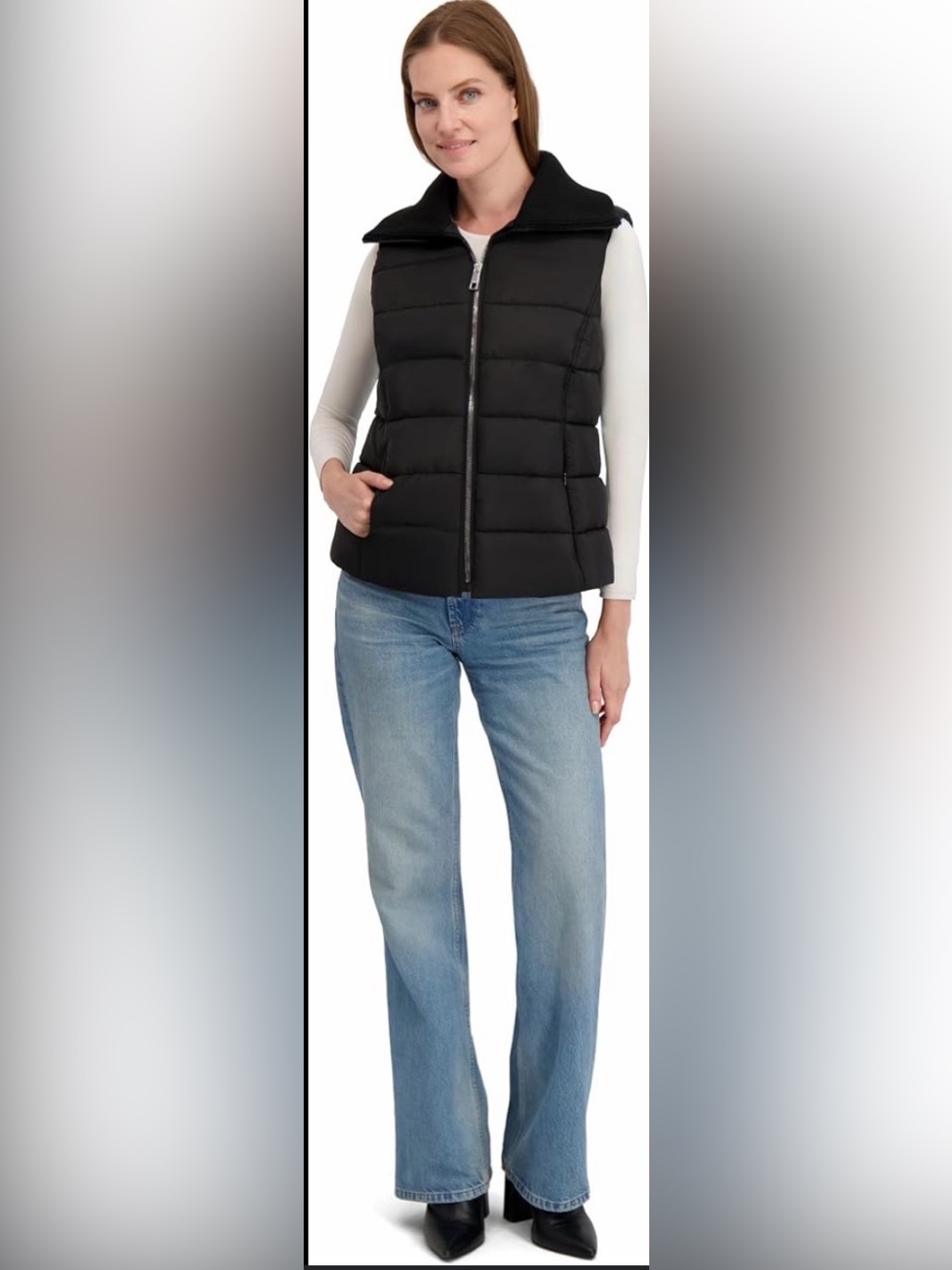 Laundry By Shelli Segal Black Quilted Puffer Vest NWT